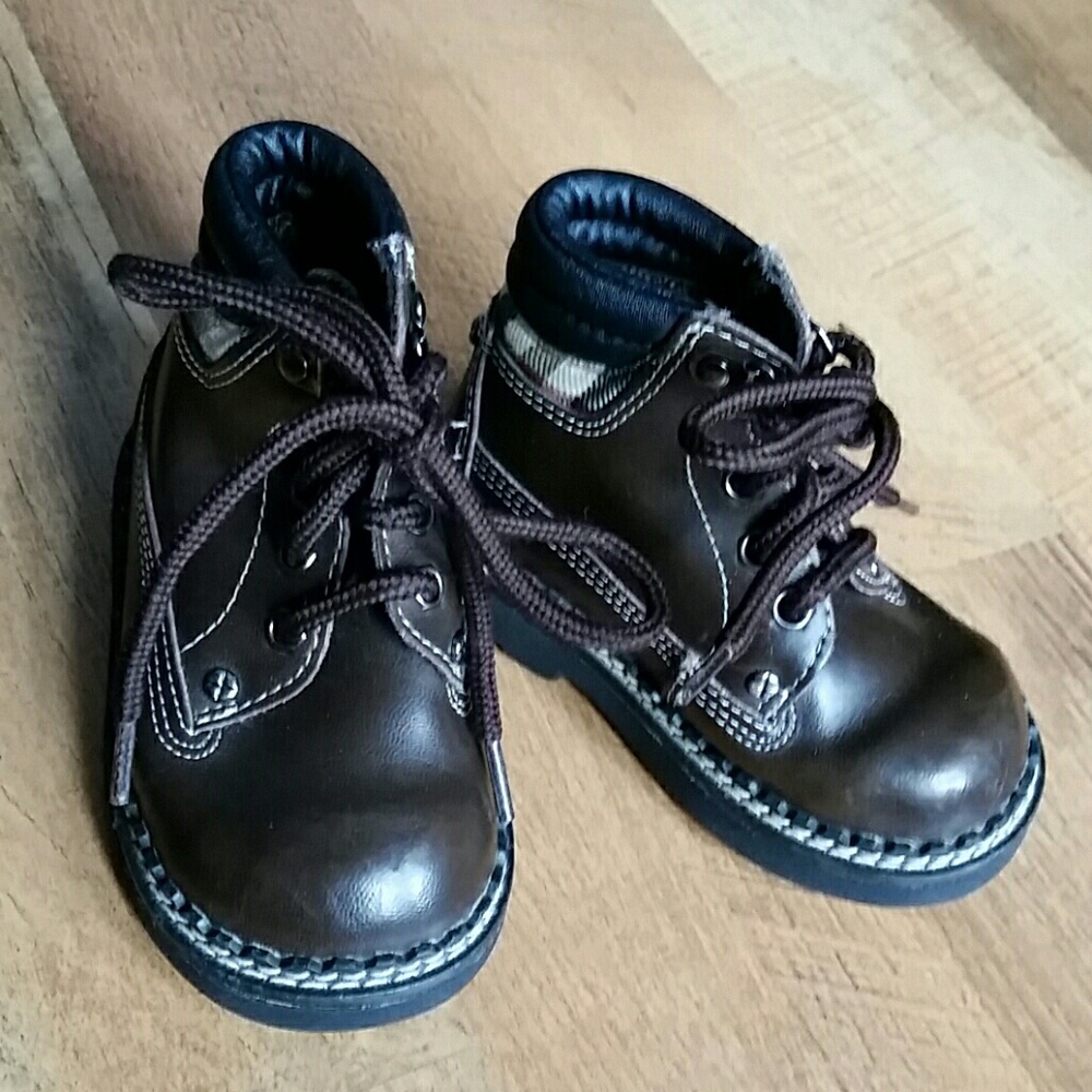 Fischer Price Unisex Kids Brown Flannel High Top Leather Boots Size Toddler 5